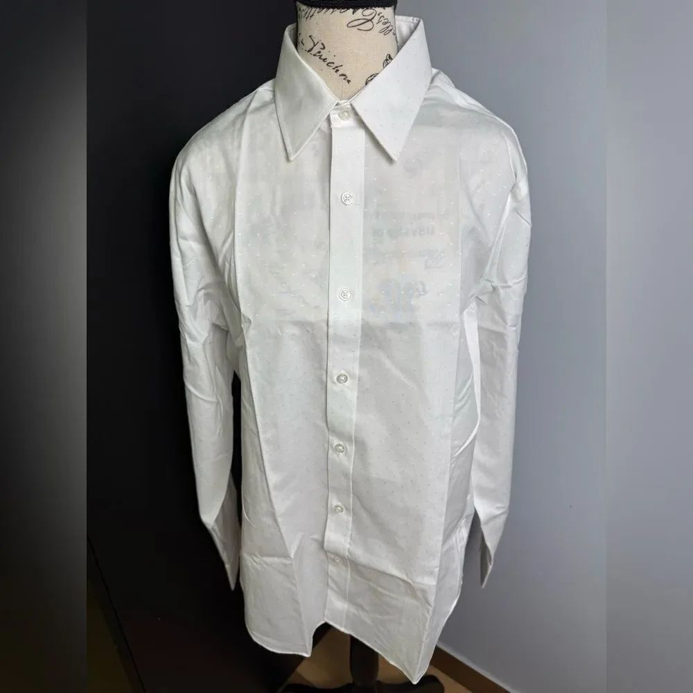 J.Crew Bowery wrinkle-free dobby dress shirt with point collar NWT Size M